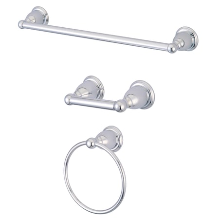 Kingston Brass 3-Piece Bathroom Accessory Set, Chrome BAK175148C